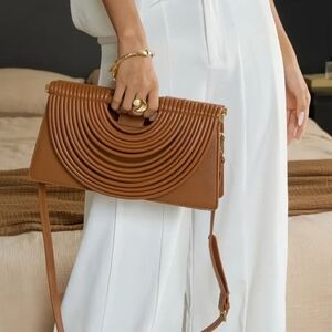 Elegant Tan Leather Clutch Bag
